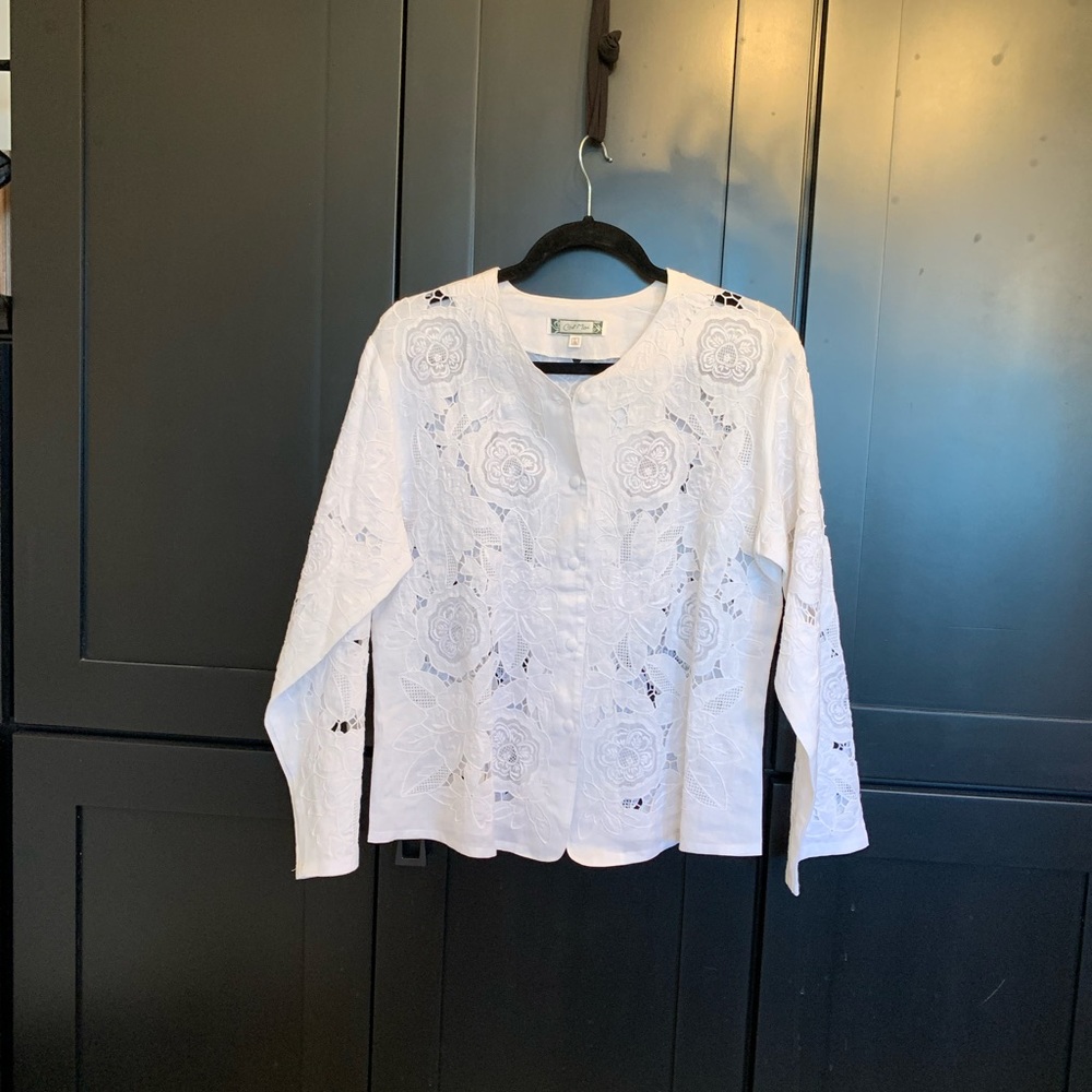 Linen Lace Top L